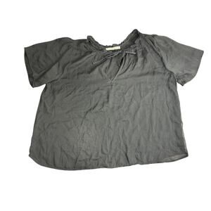 Abercrombie & Fitch- Large- Black Semi Sheer Peasant Top - Y2K- Whimsygoth